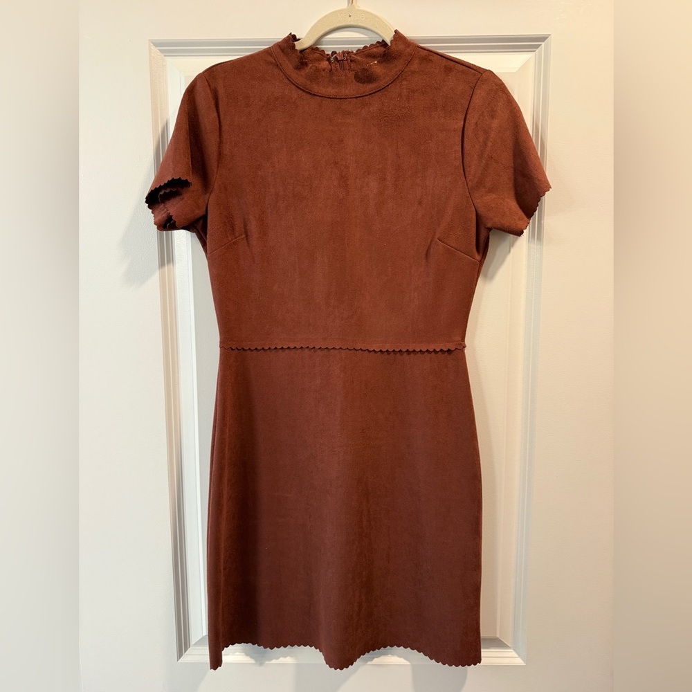 Altard State Elegant Brown Short Sleeve Dress